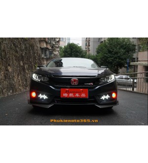 Cụm led gầm trước sau kiểu tia chớp cho Civic 2016-2018